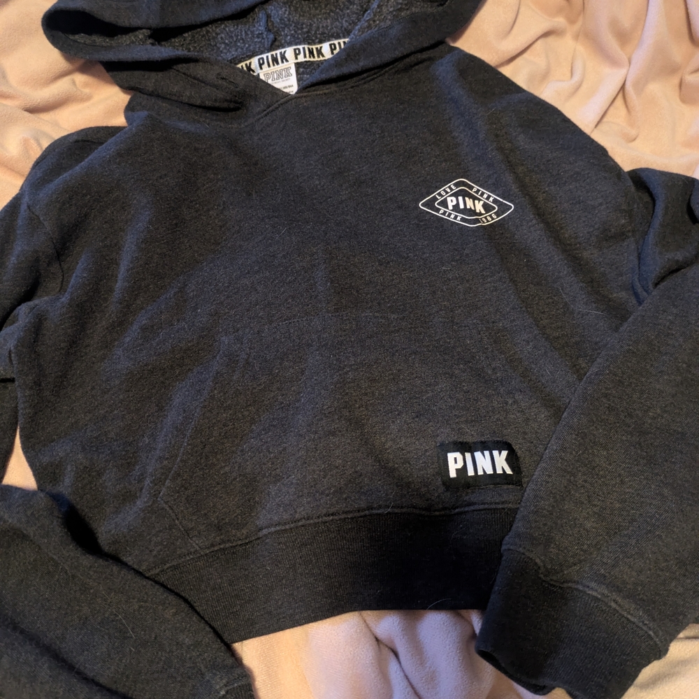 Victoria's Secret PINK Gray Cropped Hoodie